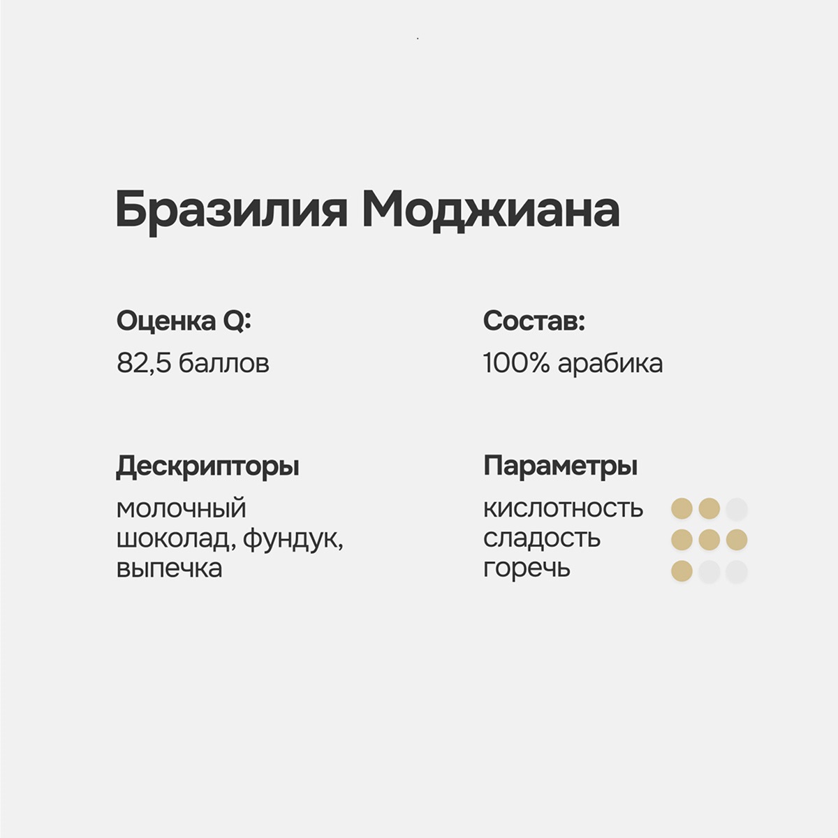 Кофе в зернах Бразилия Моджиана, 200 г